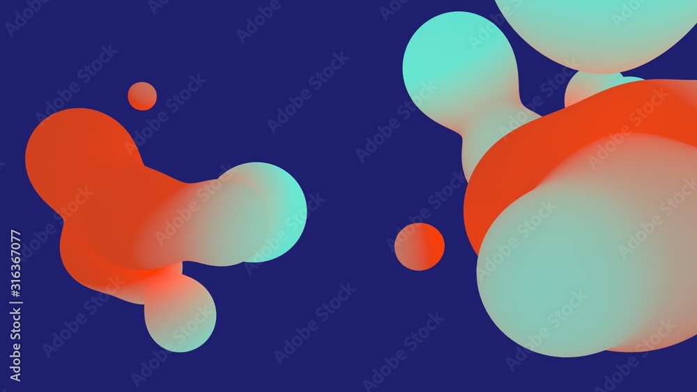 Poster abstract liquid shape colored lush lava and aqua menthe on whit backgrounds. fluid design. isolated 