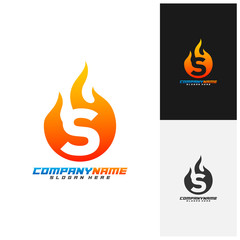 Letter S with Fire Logo Design Vector Template, Creative design, Icon Symbol, Illustration