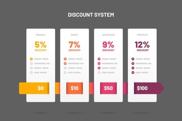 Pricing comparison table. Infographic design template for website or presentation.