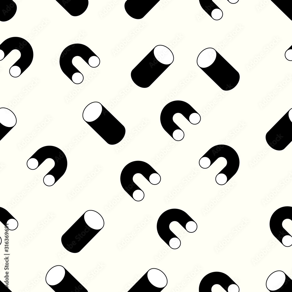 Poster seamless 3d shape pattern. abstract black and white geometric design background.