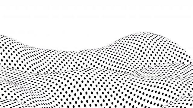 Abstract background design, wavy polka dot pattern, seamless looped 4k animation