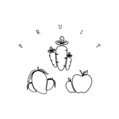 Collection of mangoes, carrots and apples vector design.