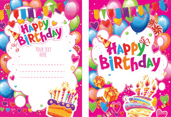 Set of Birthday cards with place for text