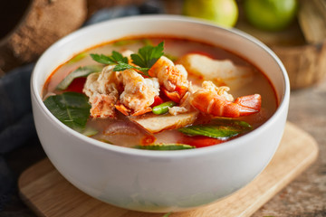 Tom Yum Kung, Spicy prawn soup..