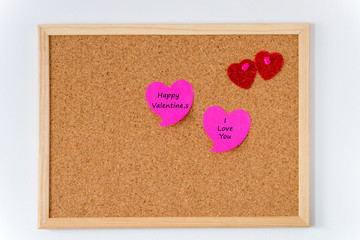 Happy Valentine's Day.  Hearts pinned to cork boards.  Confession of our feelings and love for...