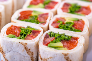  pita roll cut as a roll on a white background 13