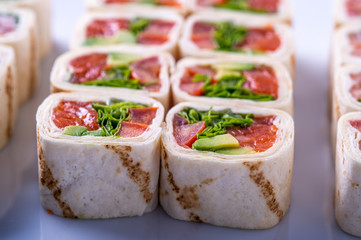  pita roll cut as a roll on a white background 12