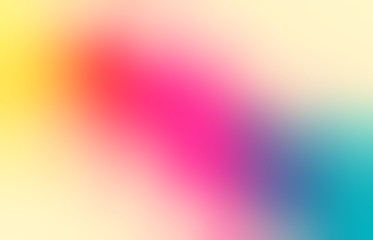 Pink yellow red blue gradient blur background. Watercolor abstract illustration. Formless defocus pattern.
