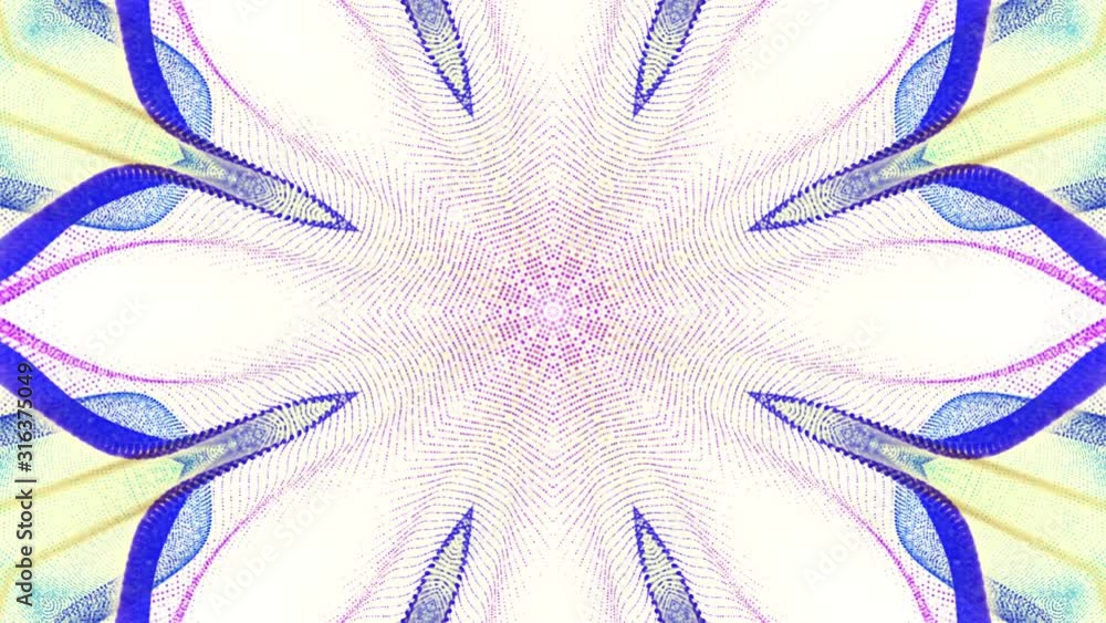 Poster beautiful multi-colored kaleidoscope pattern. three-dimensional abstract animation. background. 3d r