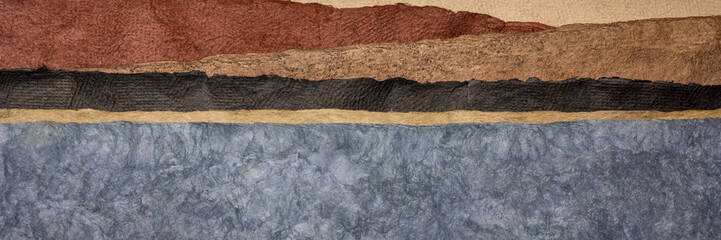 abstract landscape created with amate bark papers