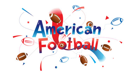 American football  sports banner or poster design. Vector abstract colored sports background.
