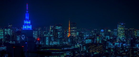 東京都市風景 夜景 ~Night View of Tokyo Japan~ skyscraper