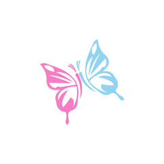 Obraz na płótnie Canvas Beauty Butterfly Logo Template Vector icon design