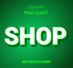 Shop text, editable text effect