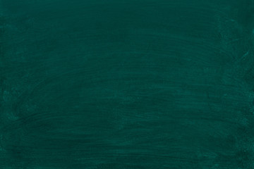  Working place on empty rubbed out on green board chalkboard texture background for classroom or wallpaper, add text message.