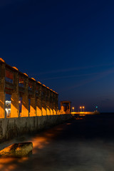 Pier and lighthouse at Drapetsona near Piraeus port