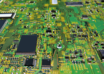 a board with electronic circuits