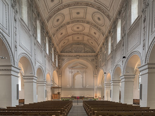 Zurich, Switzerland. Interior of Predigerkirche (Preacher church). The first church at this place...