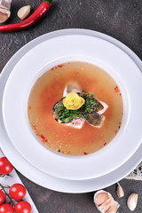 tomato soup in a bowl