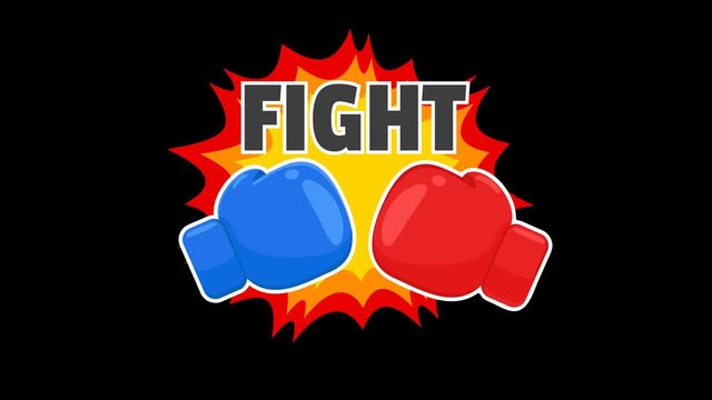 Boxing Gloves Vector. Red and blue boxing gloves that are fighting. The concept of war.