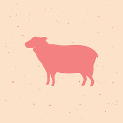 Sheep. Vintage logo, retro print, poster for Butchery meat shop. Logo template for meat business, meat shop.