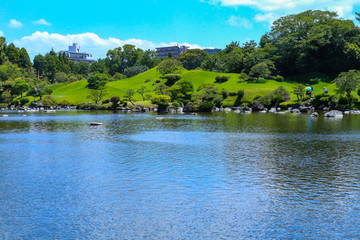 pond of Japanese garden 