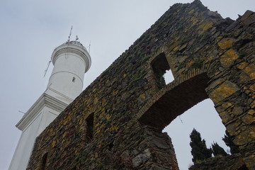 Colonia del sacramento lighthouse and its ruins, uruguay