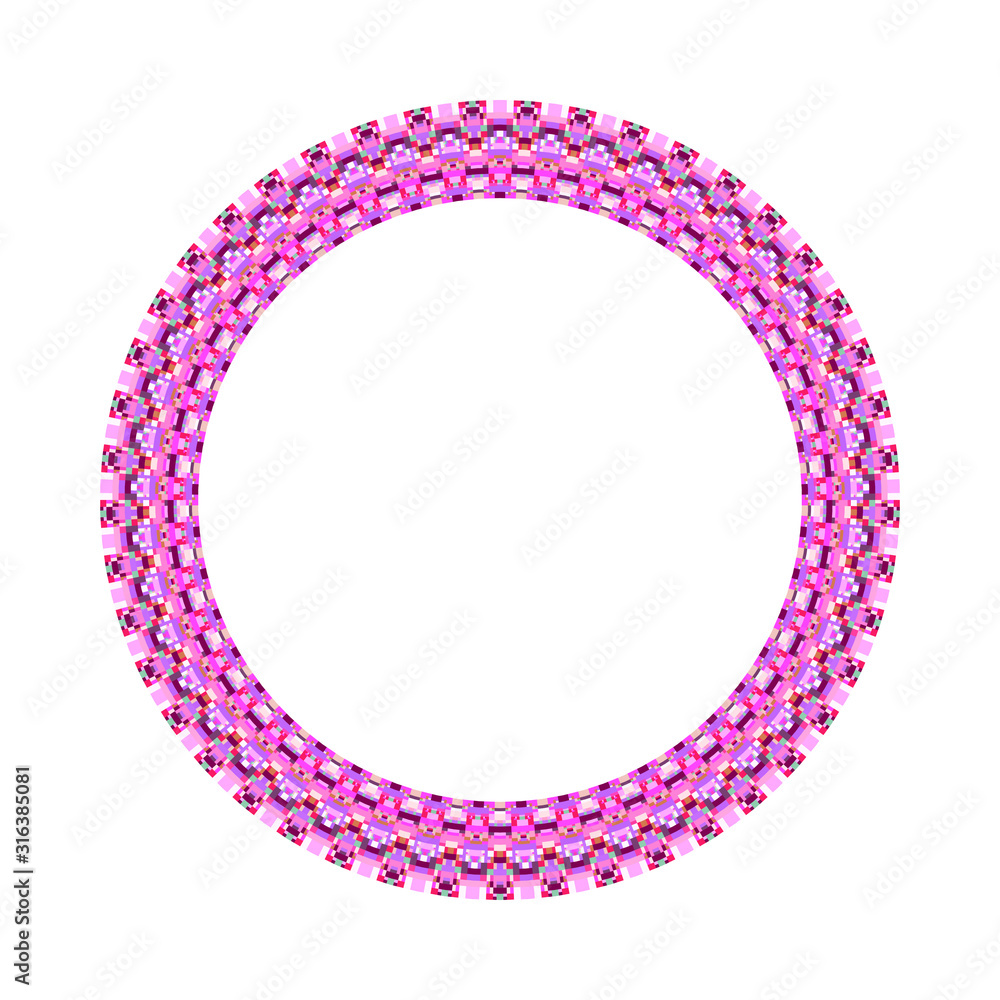 Poster abstract isolated mosaic border - geometrical ornamental colorful circular vector design element