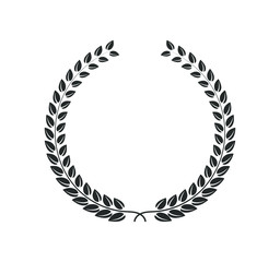 Laurel wreath Icon shape silhouette. Champion, heraldic, winner logo symbol sign. Vector illustration image. Isolated on white background.