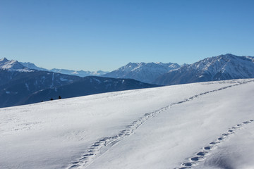 Obraz premium landscape with snow and mountains