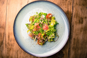 Tasty salad recipe - peppered little gem lettuce and pink grapefruit