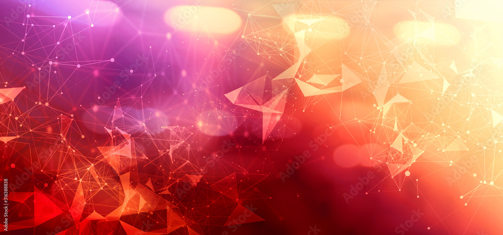 Poster abstract technology geometric polygonal line and shape background