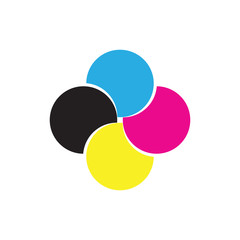 Rotation CMYK Color logo design vector