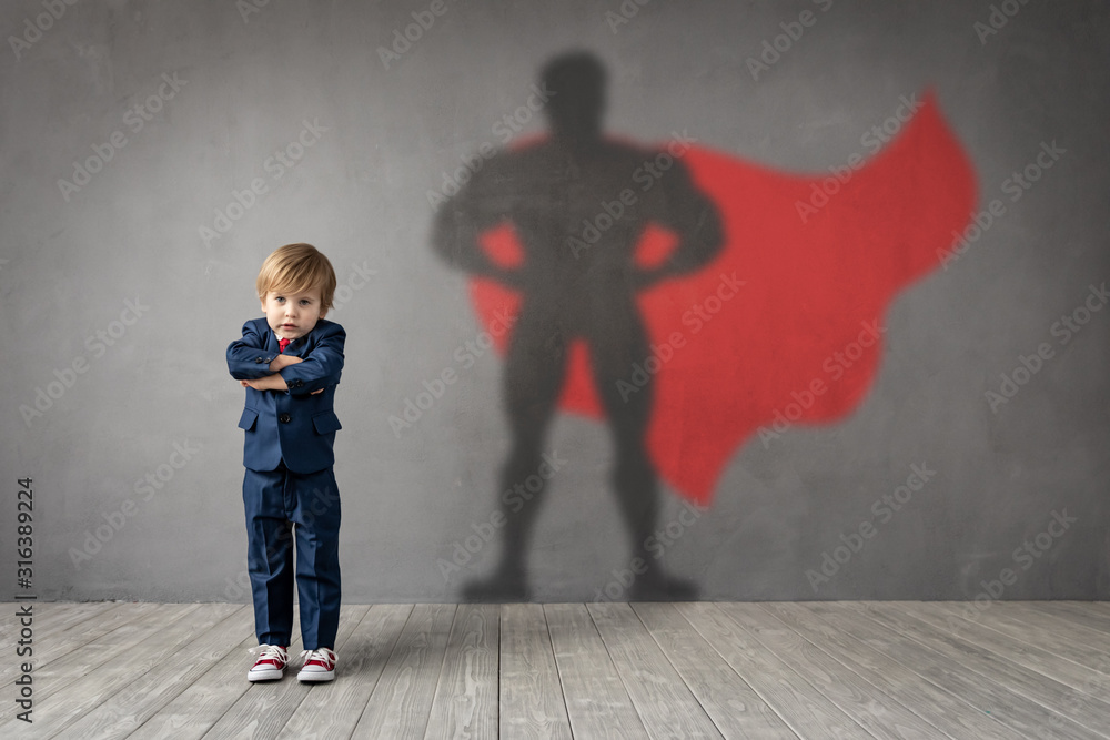 Sticker child dreams of becoming a superhero