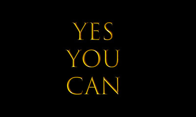 gold text Motivation Yes You Can  © Альбина Давидюк