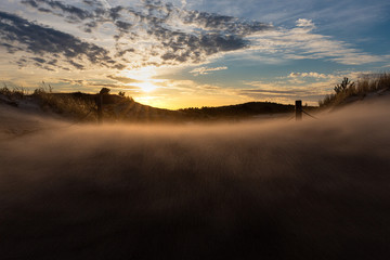 Dunes during a windy evening in the Slowinski National Park. Czolpino, Leba, Poland. - obrazy, fototapety, plakaty
