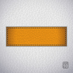 Yellow banner on gray Leather Texture background vector illustration eps 10