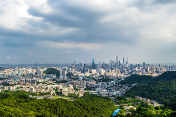 overlooking city of Guangzhou in China