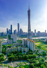 tower in downtown of Guangzhou China