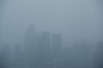 Fototapeta na wymiar PM 2.5 pollution in Bangkok city,Thailand,Jan 18 ,2020