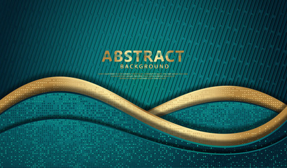 Wave abstract overlap layer on black stripes pattern background