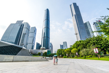 square and building in city of Guangzhou China