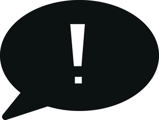 Sprechblase Ausrufezeichen Warnung Schwarz Vektor Icon