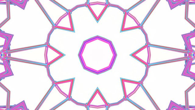 multicolored moving kaleidoscope pattern. three-dimensional abstract animation. Background. 3d render