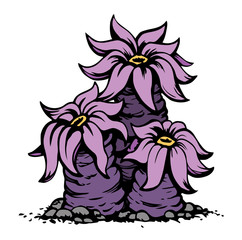 Undersea world. Seaweed. Vector drawing