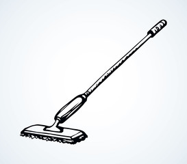 Long Home Mop. Vector drawing