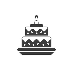 Birthday cake icon. Concept of happy Birthday. Vector illustration.