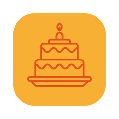 Birthday cake icon. Concept of happy Birthday. Vector illustration.