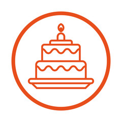 Birthday cake icon. Concept of happy Birthday. Vector illustration.