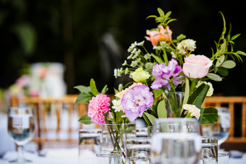 Flowers in vase on table 